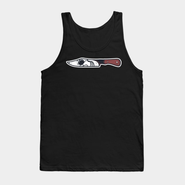 Knife Skull Artwork Horror Tank Top by Merchsides